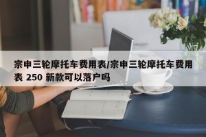 宗申三轮摩托车费用表/宗申三轮摩托车费用表 250 新款可以落户吗